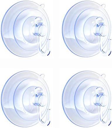 Visengure Ağır Vantuz Kanca için Cam 7LB(Max)4 Paketleri, 2.36-İnç Kullanımlık Güçlü Vantuz Kanca için Duş Banyo Lif Kabağı Havlu