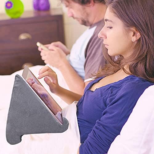 DERCLİVE Tablet telefon tutucu Okuma Yastık ile Örgü Cepler Ayarlanabilir Açı Cep Telefonları Tablet Standları