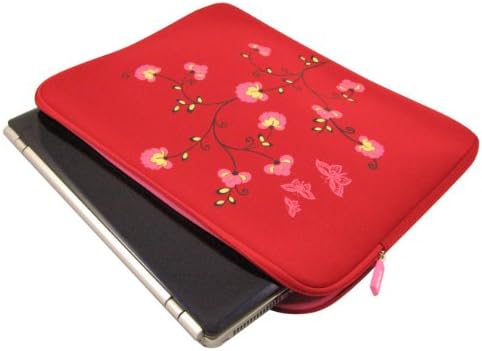 Elite 17 Laptop / Notebook Kol Çantası-Kırmızı Çiçek