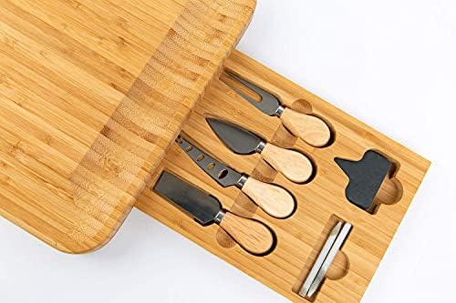 Bambu Peynir Bıçakları Ahşap Saplı Çelik Paslanmaz Peynir Dilimleyici Peynir Kesici ile 4 Set