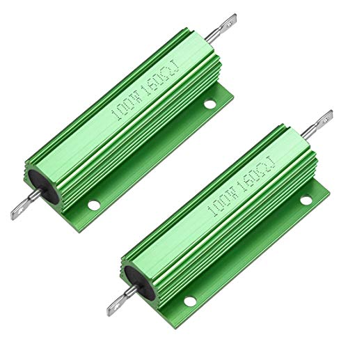 uxcell 2 Adet Alüminyum Kasa Direnç 100 W 160 Ohm Wirewound Yeşil LED Yedek Dönüştürücü 100 W 160RJ