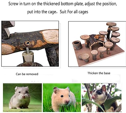 Hamiledyi Hamster Doğal Yaşam Tırmanma Sistemi Sıçan Oyun Alanı Aktivite Seti Platformu ile Ahşap Köprü / yiyecek kasesi / Tünel