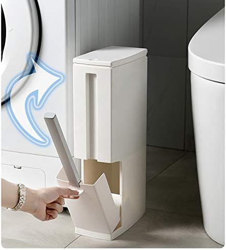 FENXİXİ Mutfak çöp tenekesi tuvalet fırçası Seti Banyo Plastik çöp kutusu Dar Mutfak çöp kovası Ev Temizlik Araçları (Renk: B)