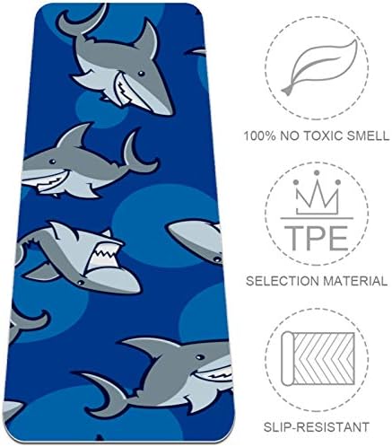 Köpekbalıkları Deniz Okyanus Premium Kalın Yoga Mat Çevre Dostu Kauçuk Sağlık ve Fitness Kaymaz Mat Her Türlü Egzersiz Yoga ve