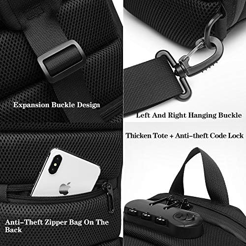 OZUKO Anti Hırsızlık Göğüs Sling Omuz Sırt Çantaları Crossbody Sırt Çantası Su Geçirmez Göğüs Çantası USB Şarj Portu ile (Kahverengi)