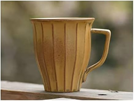 Retro seramik kahve kupa kaba seramik süt fincan çay bardağı basit kupa (Kil Rengi)