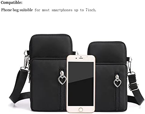 Evrensel Crossbody Cüzdan Telefonu Çanta Kadınlar için Mini Omuz Kol Çantası Cep Telefonu Çanta için Uyumlu iPhone / Samsung