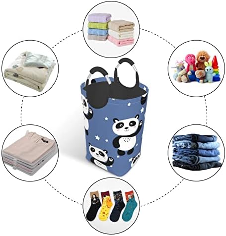 marat Sevimli Panda Bebek Ve Yıldız Büyük Çamaşır Sepeti Katlanabilir çamaşır Torbası Sepet Katlanabilir giysi saklama kutusu