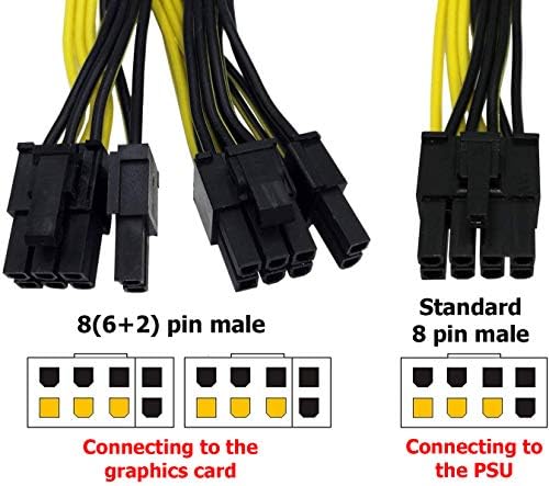PCI - e 8 Pin Erkek Çift 8 Pin (6+2) erkek PCI Express Güç Adaptörü Kablosu için EVGA Modüler Güç Kaynağı Kablosu için Grafik