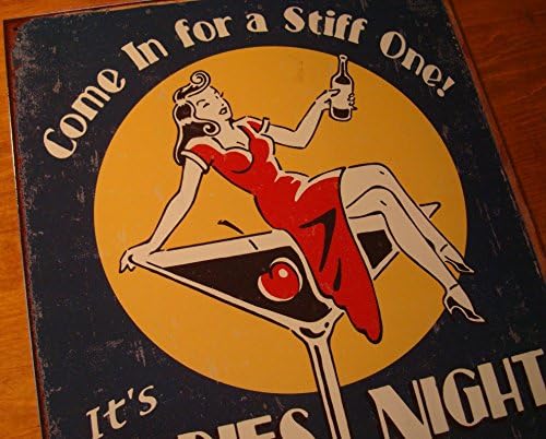 Her Gece Bayanlar Gecesi-Sert Bir Martini Tabela Barı Pub Dekoru İçin Gelin