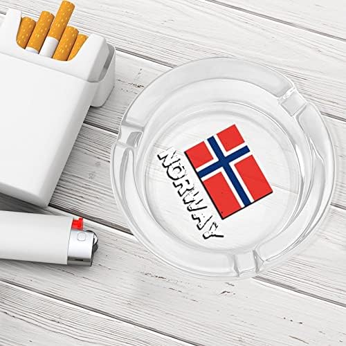 Norveç Ulusal Gurur Norveç Bayrağı Cam Küllük Çapı 3.3 Şeffaf Sigara plaka Ev Ofis Masa Kullanımı için Kapalı veya Açık Masa