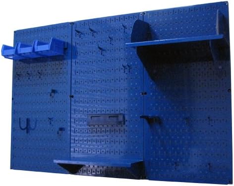 Pegboard Organizatör Duvar Kontrolü 4 ft. Mavi Alet Tahtası ve Mavi Aksesuarlı Metal Pegboard Standart Alet Saklama Seti