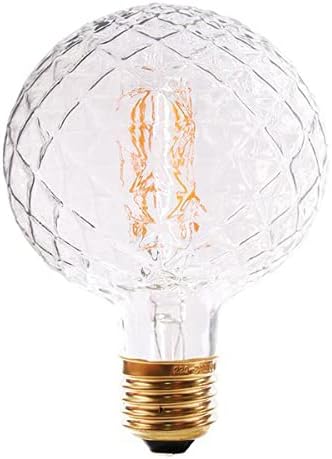 Vintage LED Edison Ampul G30 4 W Dim LED Filament Ampul Küre Ananas Şekilli Ampul 2300 K Sıcak Beyaz E26 400 Lümen (Temizle)