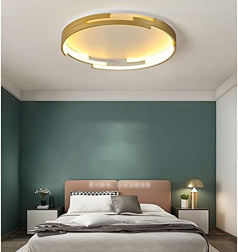 PHTDCQ Altın yuvarlak LED gömme Montaj Tavan Lambası Demir sanat pişirme boya üç renkli ışık tavan ışık yüksek ışık geçirgenliği