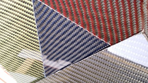 Gerçek Karbon Fiber Kevlar Hibrid Fiberglas Panel Levha Levha 6 ×12 ×1/16 Tek Taraflı Parlak Sarı