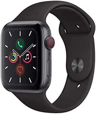 Apple Watch Series 5 (GPS + Hücresel, 44MM) - Siyah Spor Bantlı Uzay Siyahı Paslanmaz Çelik Kasa (Yenilendi)