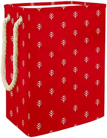 Kırmızı Noel Ağacı Şube Büyük Çamaşır Sepetleri Kirli Bez Saklama çantası Sepetleri Kolları ile Katlanabilir Depolama Kovaları