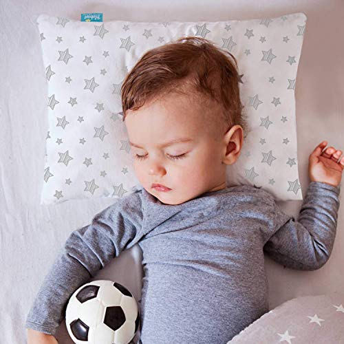 Yastık Kılıfı ile Uyumak için Çocuk Yastığı, 14 x 19 Yumuşak En İyi Boyun Desteği İlk Küçük Bebek Yürümeye Başlayan Yastık -