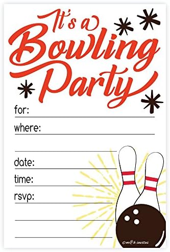 Zarflı Bowling Partisi Davetiyeleri (20 Adet)