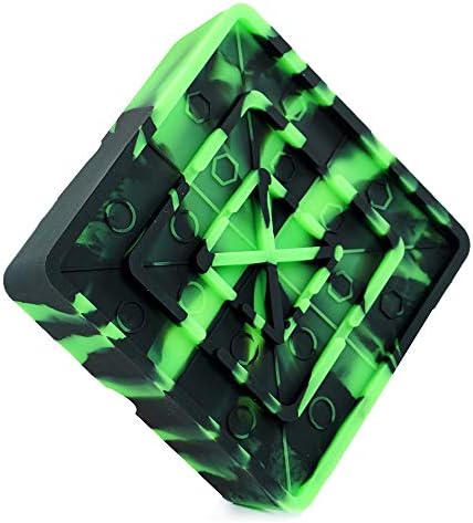 X-Değeri 1 Siyah/Yeşil Kare Silikon Küllük Bölmeleri ile Çeşitli Araçları Tutmak için Bobinler Çakmaklar Kalemler Kağıtları ve