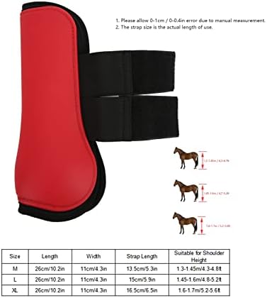 At Tendon Bot Seti, At Botu Kaymayı Önler Atlar için PU Kabuk Koruması (Kırmızı ön bacaklar, L)