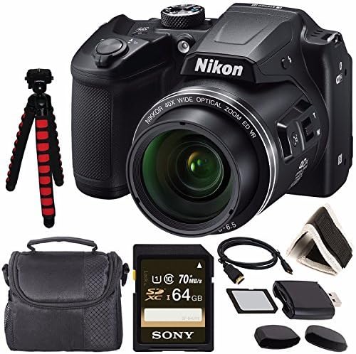 Nikon COOLPİX B500 Dijital Fotoğraf Makinesi (Siyah) 26506 + 64GB UHS-I SDXC Hafıza Kartı (Sınıf 10) + Esnek 12 Tripod + Küçük