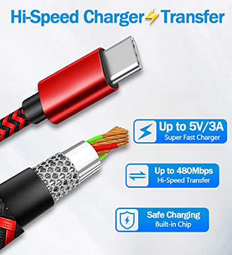 USB Tipi C şarj aleti kablosu 10ft 6ft 2 Paketi Hızlı şarj kablosu Samsung A10 A10E A20 A21 A22 A30 A31 A32 A40 A50 A60 A70 A80