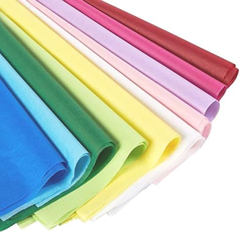 (120 Yaprak) Hediye Paketleme Torbaları için Renkli Kağıt Mendil, Tatiller için Toplu Set, Sanat El Sanatları, 10 Çeşitli Renk,