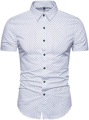 MUSE FATH erkek Baskılı Elbise Gömlek-Pamuk Casual Kısa Kollu Düzenli Fit Gömlek