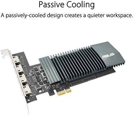 ASUS NVIDIA GeForce GT 710 Ekran Kartı (PCIe 2.0, 2GB GDDR5 Bellek, 4X HDMI Bağlantı Noktaları, Tek Yuvalı Tasarım, Pasif Soğutma)