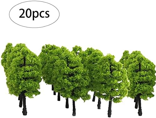 20 adet 1: 100 Yapay Ağaç Modelleri Mini Model Ağaçlar Minyatür Bitki Açık Yeşil Simülasyon Ağacı