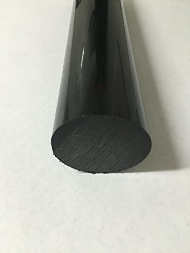Asetal Kopolimer Plastik Yuvarlak Çubuk 3 Çap, 12 Uzunluk-Siyah Renk