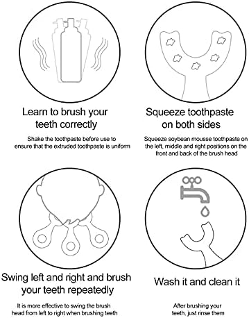 Çocuklar U - Şekilli Diş Fırçası, Tüm Yuvarlak Çocuk U Şekli Diş Fırçası, Tüm Ağız Diş Fırçası Silikon Fırça Kafası 360° Ağız