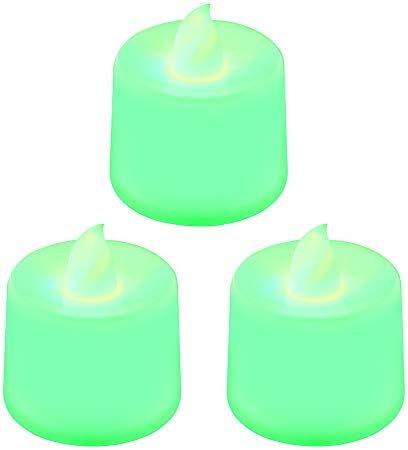 Ruımın 3 adet/takım Yeşil Titrek Kokusuz alevsiz mumlar LED çay ışık Partiler Düğün ve Süslemeleri için