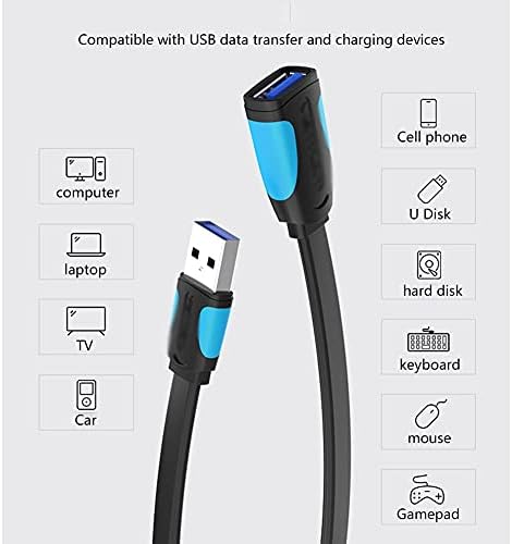 KDDM Süper USB C Şarj Kablosu USB Uzatma Kablosu Erkek Kadın Uzatma Kablosu 5 Gbps Veri Transferi için Yazıcı, USB Klavye, Flash