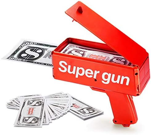 Sopu Yağmur Yapmak Para tabancası Kağıt Oynarken Spary Para oyuncak Tabanca, Prop Para Tabancası ile 100 Pcs Oyun Para Nakit