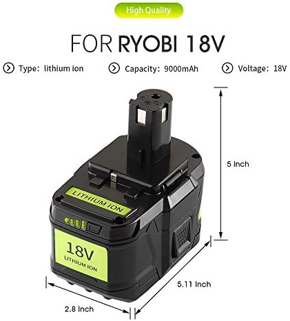 Jıalıtt 18 V 9.0 Ah Yedek pil için Ryobi 18 Volt Akülü Güç Araçları Lityum - iyon pil P102 P103 P105 P107 P108 P109