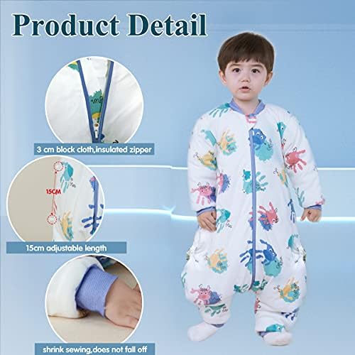Reinewol Yürümeye Başlayan Uyku Çuval, uyku Tulumu ile Ayak 2.5 Tog Giyilebilir Battaniye için Kız Erkek, Termostatik Absorbe