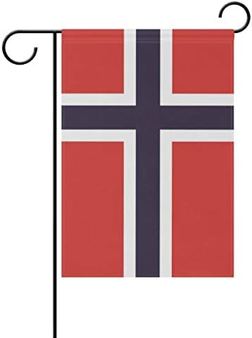 Anyangquji Çift Taraflı Bahçe Bayrağı Norveç Bayrağı Yard Açık Dekoratif
