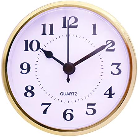 J56JIW2jjsım Altın Jant 90mm Klasik Kuvars Saat Eklemek Gömülü Mini duvar saati Kafa DIY Hareketi ile Arap Rakamları Saat Aksesuarları