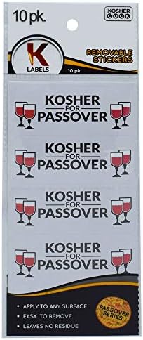 Fısıh Etiketleri 10 Paket - Fısıh Dolabı, Dolap ve Kiler Etiketleri için Koşer-Koşer Aşçıdan Pesach Seder ve Mutfak Aksesuarları