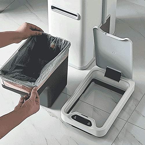 GYZCZX Ev Akıllı Indüksiyon çöp tenekesi Kapaklı 7L Banyo çöp tenekesi Tuvalet Fırçası ve Doku Kutusu Paslanmaz Çelik Otomatik