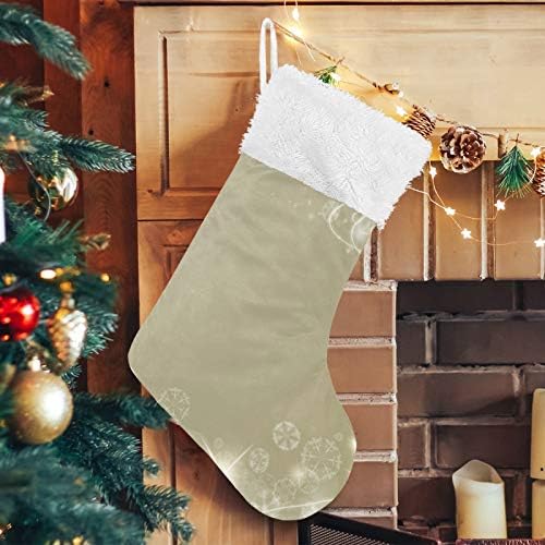 YUEND 1 Adet Klasik Kişiselleştirilmiş Aile Tatil Noel partisi Süslemeleri için Noel Stocking Kitleri ile Beyaz Peluş Trim Merry