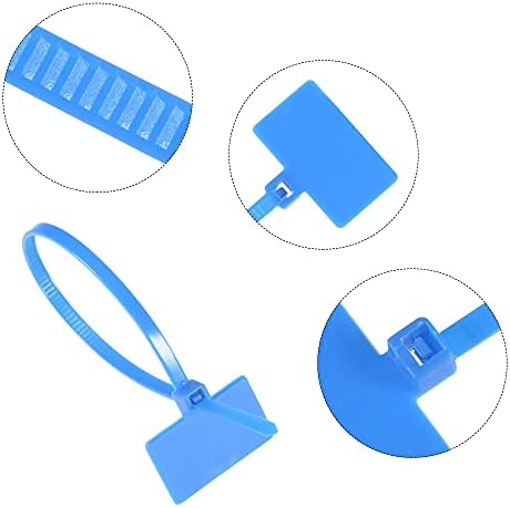 uxcell 100 adet Naylon Kablo Bağları Etiketleri Etiket Işaretleyici Kendinden Kilitleme Işaretleme ıçin Organize Mavi