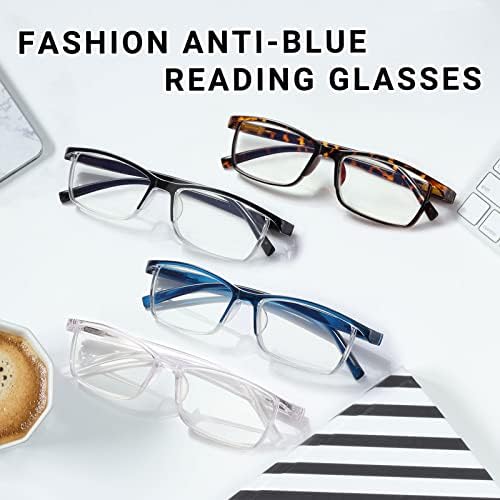 TERAİSE 4 pairs Anti-mavi ışık AntiUV okuma gözlüğü ile bahar menteşe moda