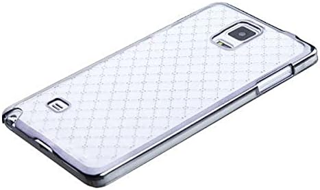 Asmyna Samsung Galaxy Note 4 Kaplama Çerçeveli Ekose Çapraz Arka Koruyucu Kapak-Perakende Ambalaj-Şeffaf / Siyah