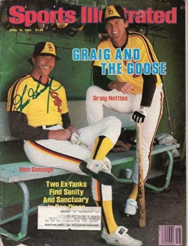 Kaz Gossage Padres İmzalı Sports Illustrated 4/16/84 W/Coa İmzalı MLB Dergileri