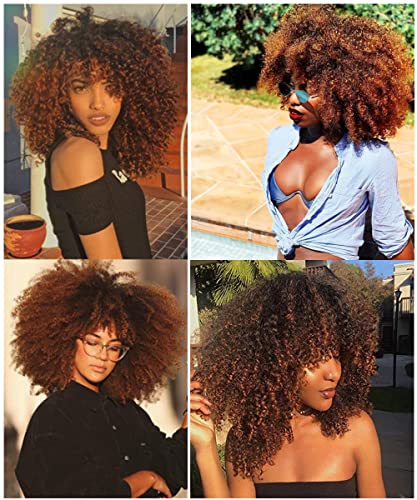 Siyah Kadınlar için BYBENTY Kısa Kıvırcık Peruk, Kadınlar için Patlama ile Afro Peruk, Kinky Kıvırcık Saç Peruk, 14 İnç Sentetik
