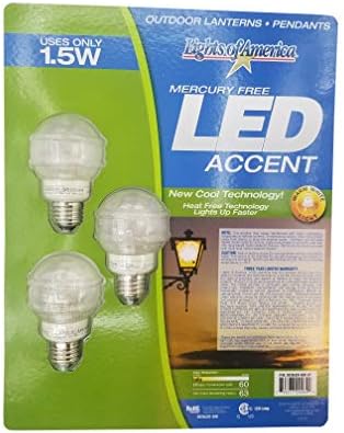 Amerika dekor LED Accent ışıkları-1.5 Watt (40 Watt Yedek Ampuller) 3 Paket