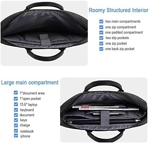 Dizüstü Evrak Lekesky laptop çantası 15.6 İnç Seyahat Evrak Çantası Su Geçirmez Genişletilebilir omuzdan askili çanta Messenger
